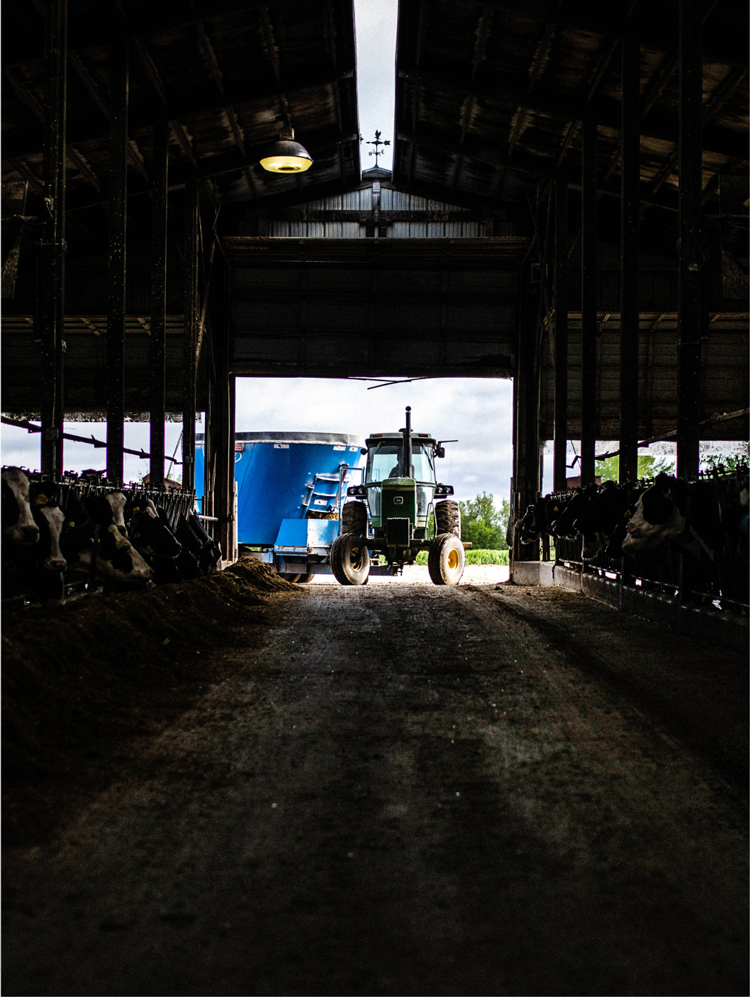 Tractor Entering Barn